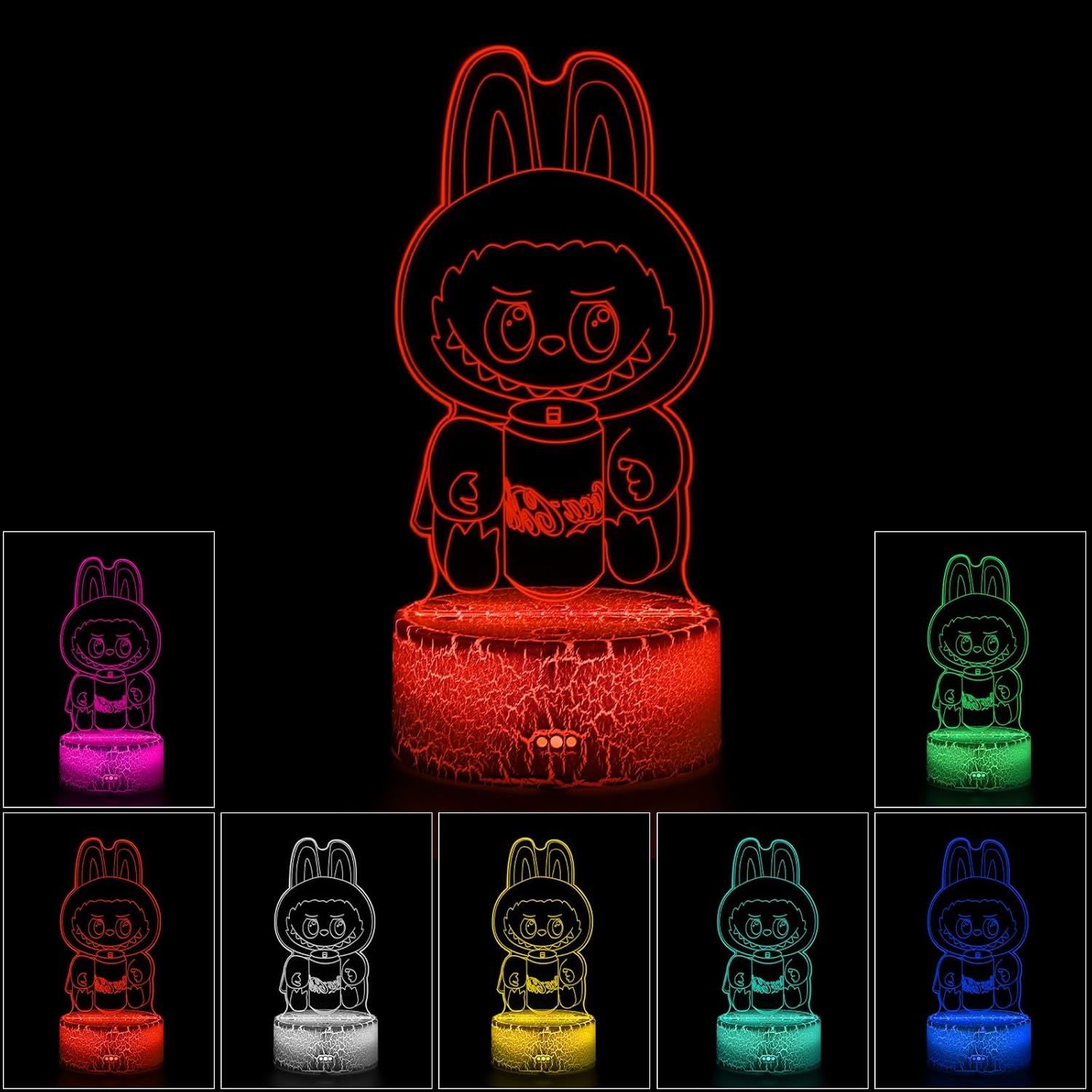 Cartoon Night Light,Cute Night Light, Anime Charater 7 Color Change Decor Lamps,Kids Gifts for Christmas Birthday(Style3)